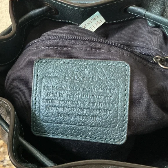 Coach Metallic Blue Leather Small Bucket Crossbody Bag - Picture 3 of 9